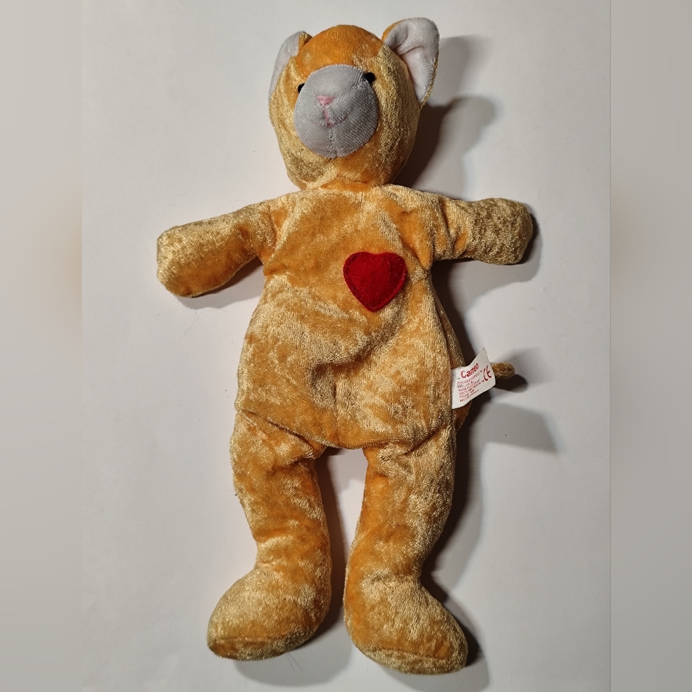 1998 Russ Berrie Cameo Cat Peach Orange Teddy Bear 10" Rare